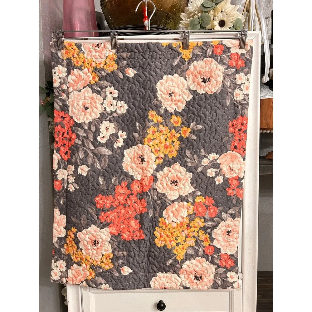 Standard Size Quilted Floral Pillow Shams Set of 2  Envelope Closure